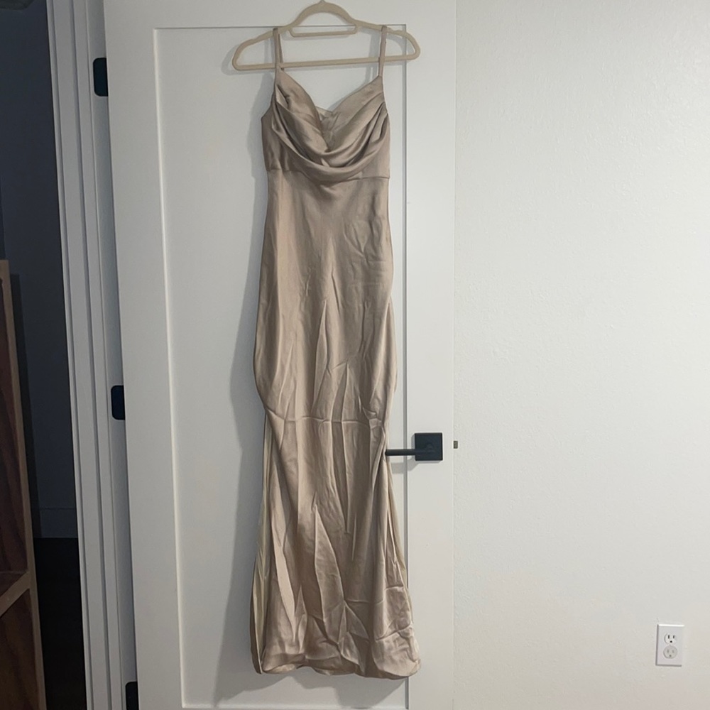 Revelry champagne bridesmaids dress